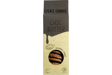 Biologische Choc Butter Cookies Glutenvrij Voordeelverpakking (Lisa's Choice, 6x100 gram)