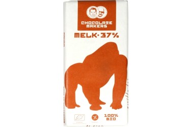 Biologische Chocoladetablet Melk 37% Gorilla bar Voordeelverpakking  (Chocolatemakers, 10 x 85 gram)