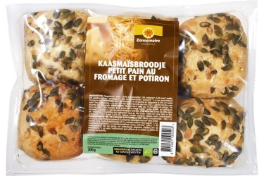 Biologische Maisbroodjes Kaas-Pompoenpit (Zonnemaire, 6 stuks) 