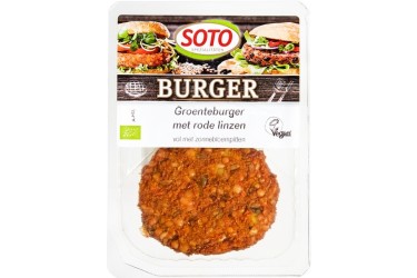 Biologische Groenteburger met Rode Linzen (Soto, 160 gram)