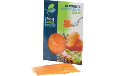 Biologische Gerookte Zalmfilet (Fish and More, 100 gram)