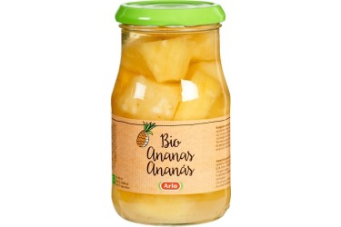 Biologische Ananas op lichte siroop Voordeelverpakking (Arlo, 6 x 350 gram)