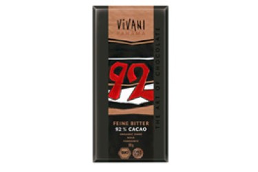 Biologische Chocoladetablet Puur 92% Voordeelverpakking (Vivani, 10 x 80 gram)