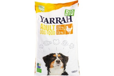 Biologisch Droogvoer Adult met Kip voor honden (Yarrah, 10 kilo)