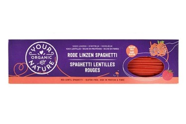 Biologische Rode Linzen Spaghetti Voordeelverpakking (Your Organic Nature, 12 x 250 gram)